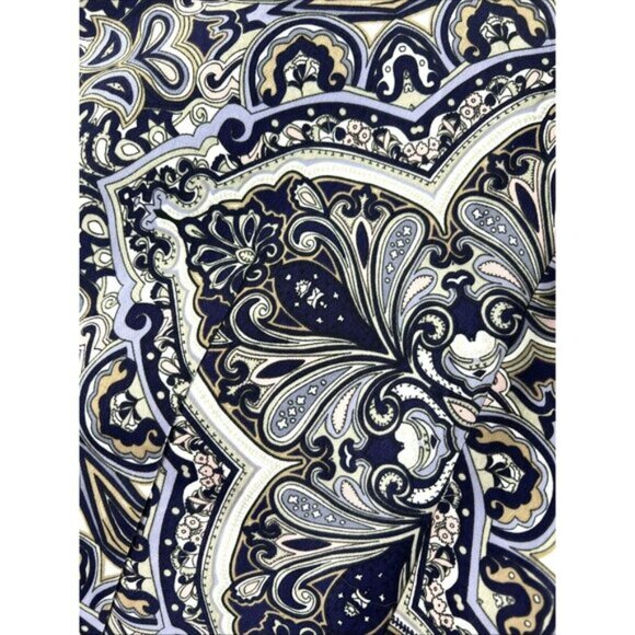 Chicos Women Blazer Jacket XXL Paisley Blue Purple Lined Pockets Long Sleeves - Picture 8 of 9